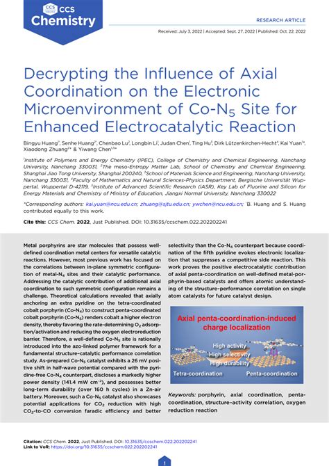 Pdf Decrypting The Influence Of Axial Coordination On The Electronic