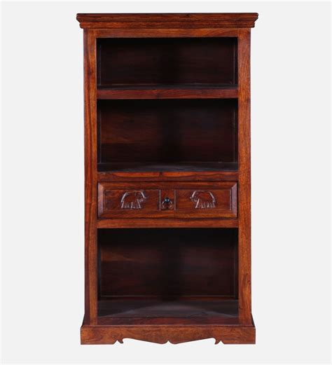 Buy Airavana Sheesham Wood Book Shelf In Honey Oak Finish By Mudramark