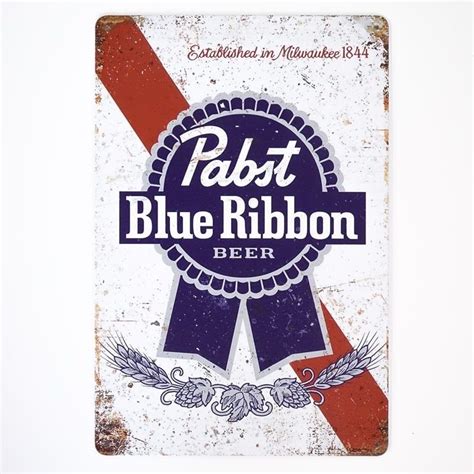 Plakat Tabliczka Dekoracyjna Metalowa PABST BLUE RIBBON