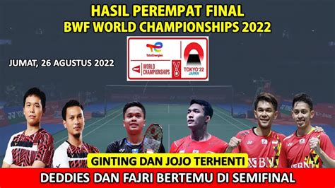 Hasil Perempat Final BWF World Championship 2022 Hari Ini Day 5