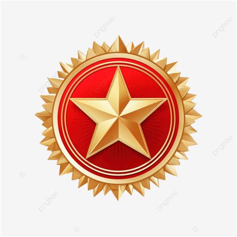 Badge Medal Award Red And Gold Badge Gold Golden Png Transparent