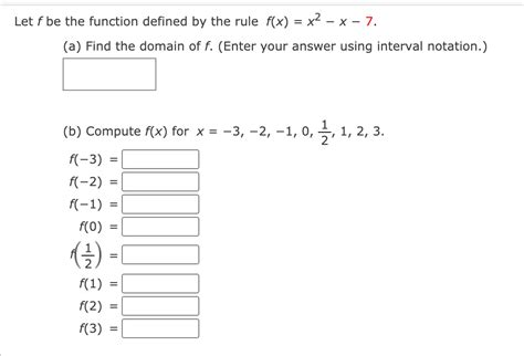 Solved Let F Be The Function Defined By The Rule Fx X2