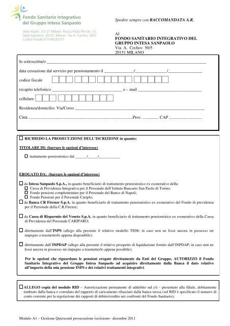 Modulo Di Adesione