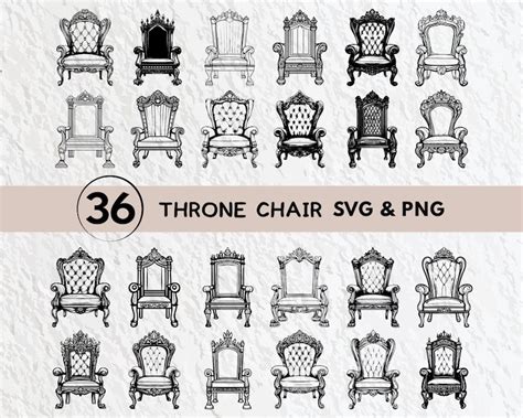 Throne Chair Svg Bundle Throne Chair Silhouette Throne Chair Clipart Png Throne Chair Outline