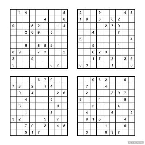 Printable Sudoku Puzzles 4 Per Page Sudoku Printables