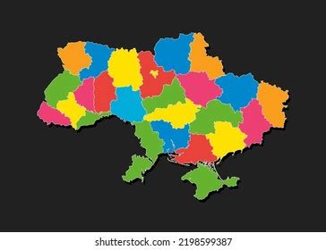 Detailed Vector Map Ukraine Divided On Stock Vector (Royalty Free ...