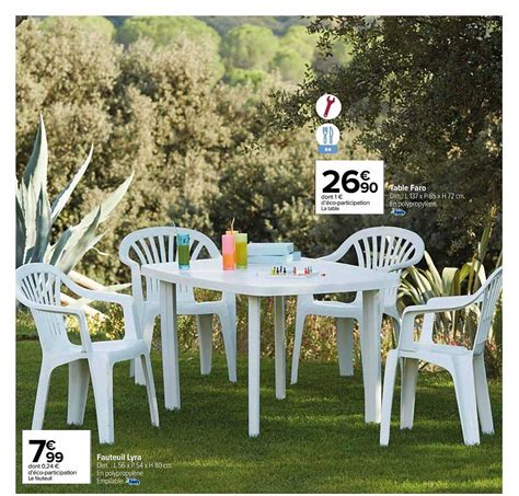 Promo Fauteuil Lyra Ou Table Faro Chez Carrefour Market Icatalogue Fr