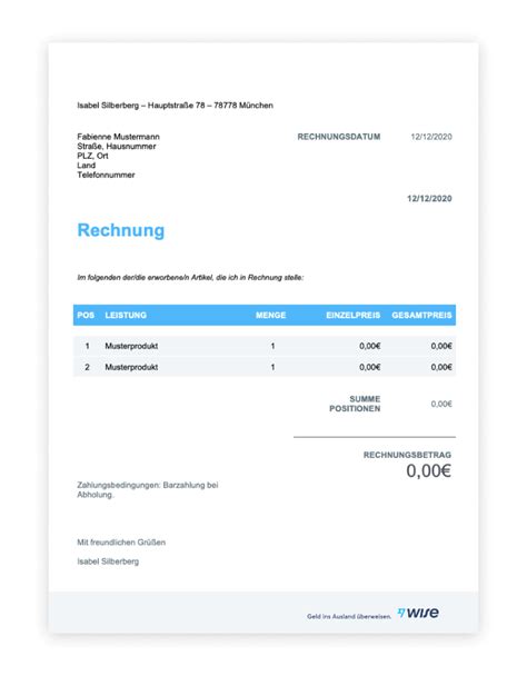 Privatrechnung Vorlage Herunterladen Und Einfach Rechnungen