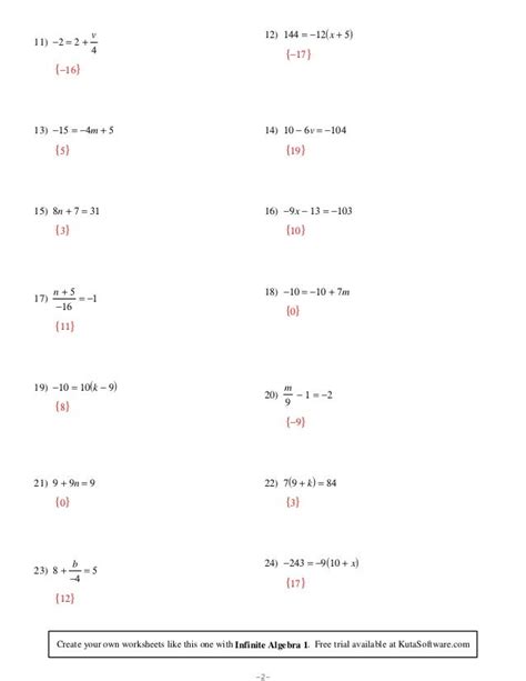 Two Step Equations Pdf