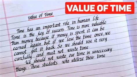 Value Of Time Value Of Time Essay Value Of Time Essay In English Youtube