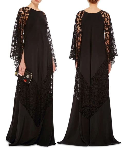 Plus Size Black Lace Arabic Caftans Evening Dresses Dubai Kaftans