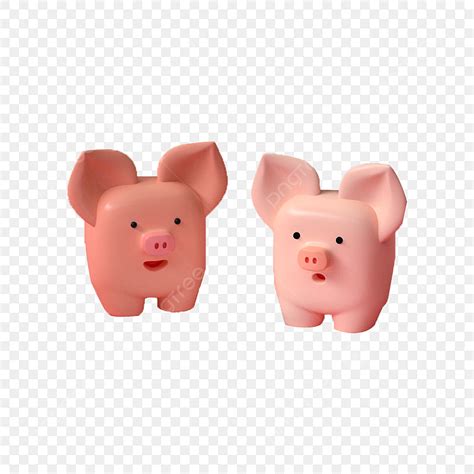 Pig White Transparent, Two Pigs Png Free, Pink, 3d, Pig Year PNG Image ...