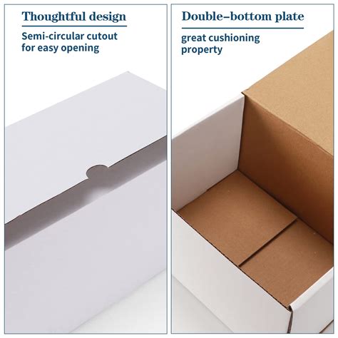 ZBEIVAN 8x6x4 White Shipping Boxes Set Of 25 Corrugated Cardboard