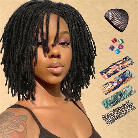 Amazon.com: WIGNEE Short Dreadlock Wig Braided Wigs for Black Women Short Afro Dreadlock Wigs ...