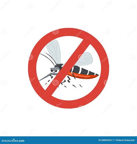 Symbol Of Ban Or No Zika Virus Carrier Mosquito Ban Dangerous Aedes