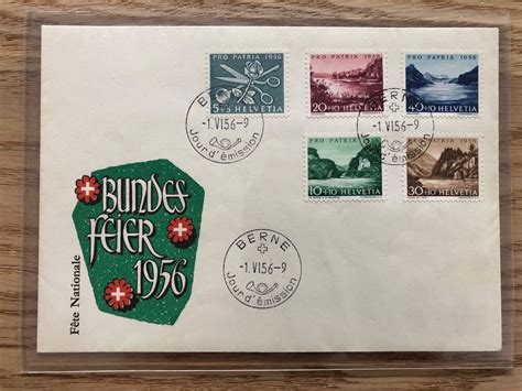 FDC Pro Patria 1956 illustriert ohne Adresse französisch Kaufen auf