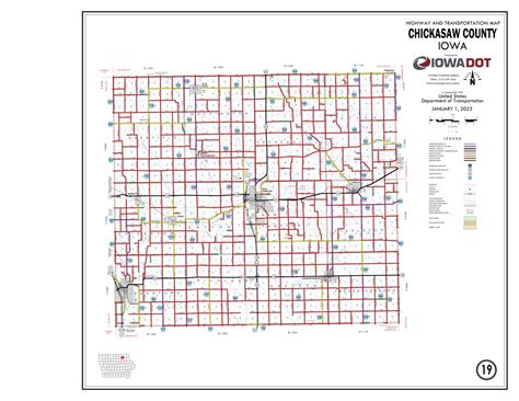 Chickasaw County, Iowa Map by Iowa Department of Transportation ...