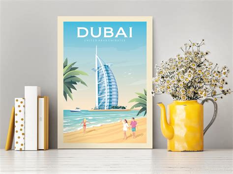 Dubai Travel Poster Printed Wall Art Print Decent Posters Etsy