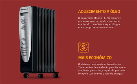 Aquecedor A Oleo - Aquecedor a Óleo, Mondial, Preto/Prata, 1500W, 220V - A-06 : Amazon.com ...