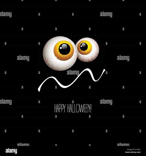 Funny Halloween Greeting Card Monster Eyes Vector Illustration Stock