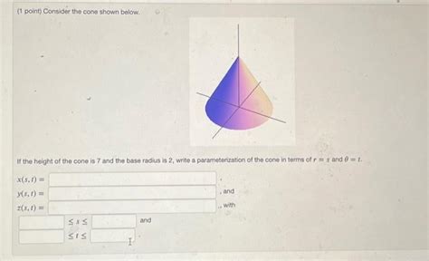 Solved 1 Point Consider The Cone Shown Below If The Chegg