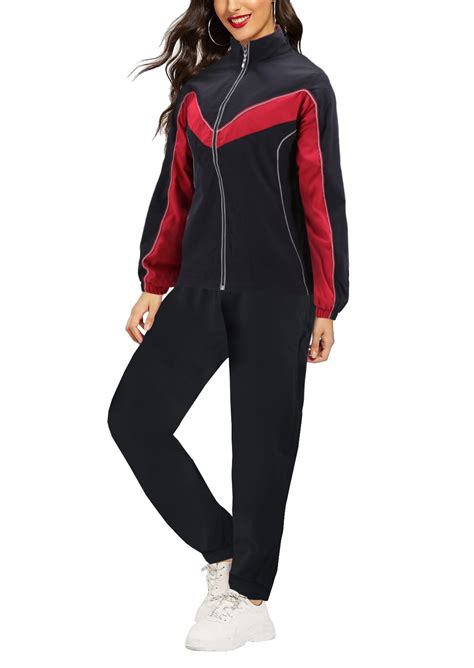 Women S Casual Jogger Gym Fitness Running Working Out Straight Leg Tracksuit Set Black Xl