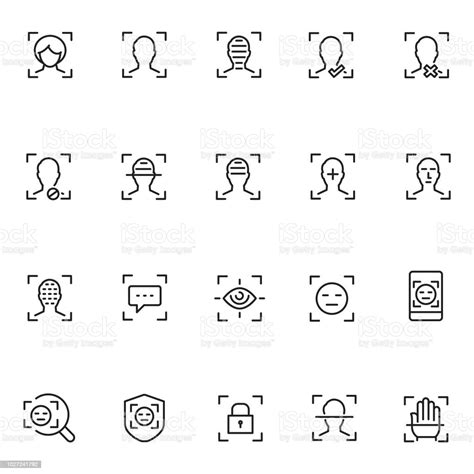 顔認識のアイコンを設定 アイデンティティーのベクターアート素材や画像を多数ご用意 アイデンティティー 人の顔 バイオメトリクス