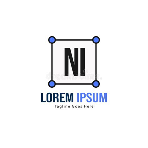 Initial Ni Logo Template With Modern Frame Minimalist Ni Letter Logo