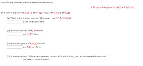 Solved Consider The Balanced Chemical Reaction Shown Below Chegg