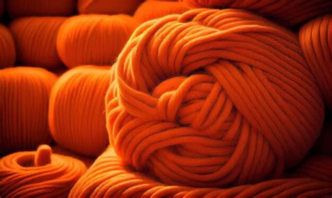 Premium Ai Image Skeins Hanks Balls And Orange Wool Yarns Generative Ai