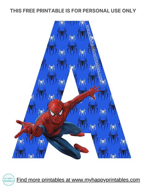 Free Printable Spider Man Alphabet Letters My Happy Printables