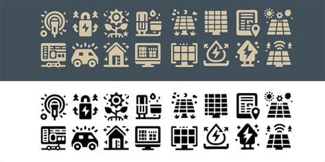 Premium Vector Vector Set Line Icons Of Solar Panels Collection In