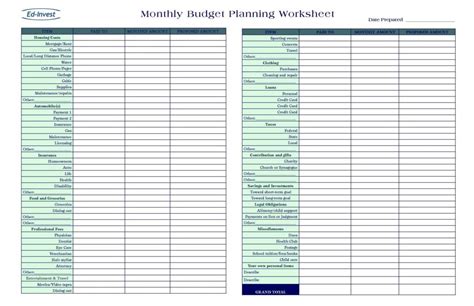 Budget Spreadsheet Template Free — excelxo.com