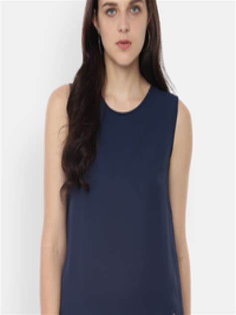 Buy Allen Solly Woman Navy Blue Solid Top Tops For Women 10809678 Myntra