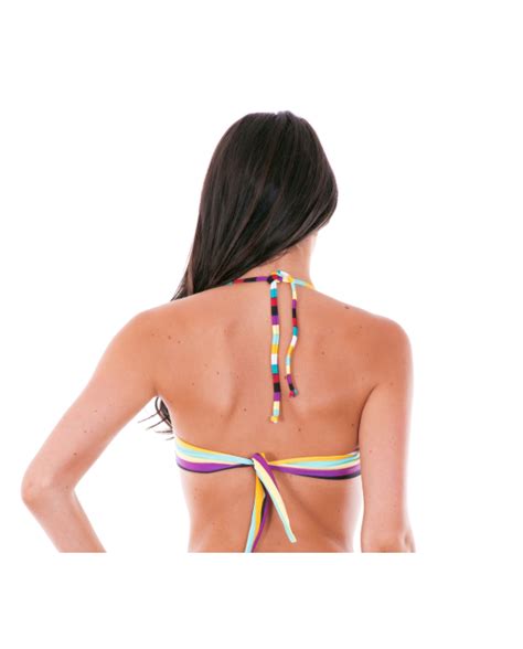 Twisted Striped Bandeau Bikini Top Soutien Inhambus Brand Rio De Sol