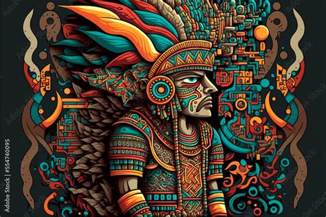 Aztec abstract god of the sun ai-generated Stock Illustration | Adobe Stock