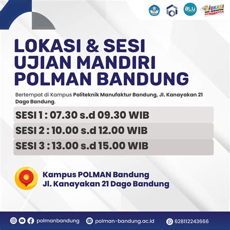 Pembagian Jadwal dan Sesi Ujian Mandiri Polman Bandung 2023 – POLMAN ...