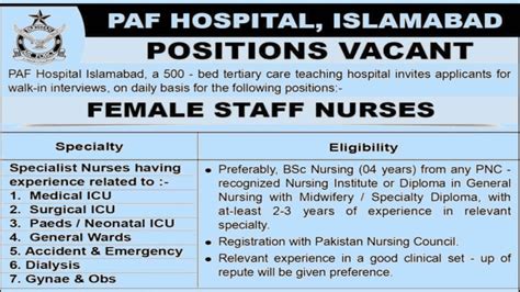 Paf Hospital Islamabad Jobs 2024 Apply Online Via Pafhospital