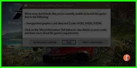 Forza Horizon 5 Unsupported Graphics Card Detected Fix Fh202 Fh203