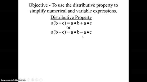 Distributive Property Notes Youtube