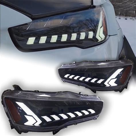 For Mitsubishi Lancer Headlight With DRL Start Up Animation Sequential