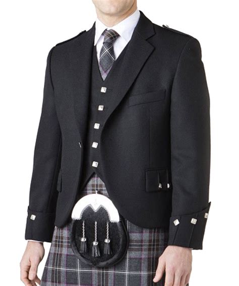 Scottish Handmade Argyle Kilt Jacket With Button Vest Etsy