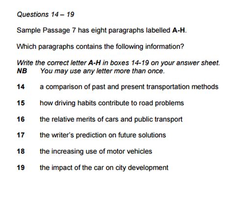 IELTS Reading- Matching Information to Paragraphs