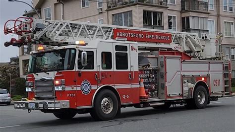 Abbotsford Fire Spare Engine Quint Responding Youtube