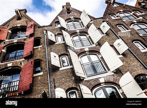 Houses On Brouwersgracht Canal Jordaan Amsterdam Province Of North