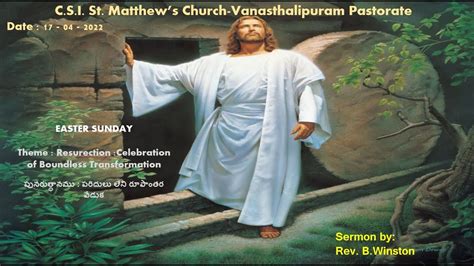 Date 17 04 2022 Easter Sunday Theme Resurection Celebration Of