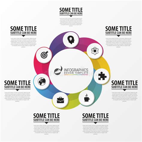 Business Infographics Circular Infographic With 7 Options Stock Vector