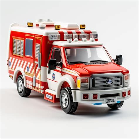 Premium AI Image | illustration ambulance toy car in vivid detail