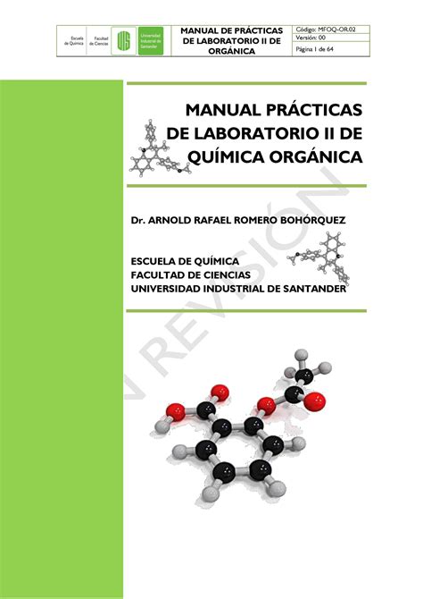 Manual De Laboratorio Ii De Quimica Org Nica Manual De Pr Cticas De