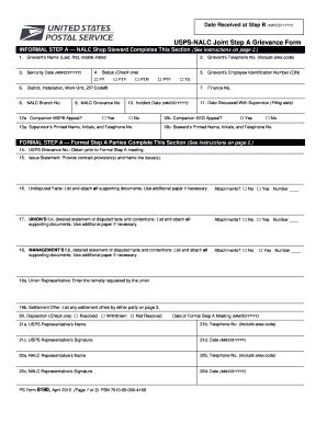 Usps Ptf Grievance Form Fill And Sign Printable Template Online